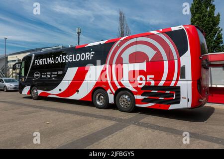 calcio, 2. Bundesliga, 2022/2023, Fortuna Duesseldorf, autobus di squadra Foto Stock