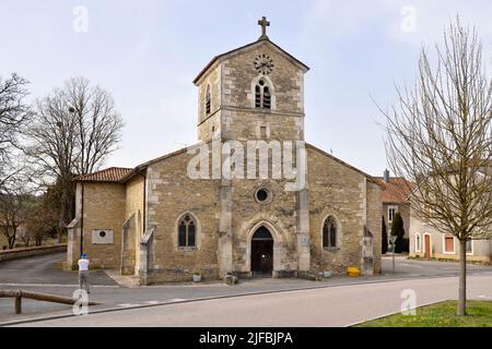 Francia, Vosgi, Domremy la Pucelle, luogo di nascita di Giovanna d'Arco, chiesa di Saint-Rémy Foto Stock