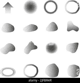 raccolta di forme astratte e geometriche con effetto gradiente a stilple isolato su sfondo bianco, illustrazione vettoriale dell'elemento di disegno Illustrazione Vettoriale