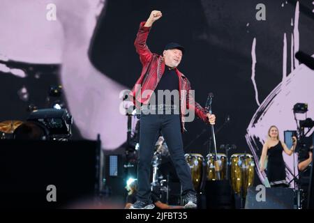Vasco Rossi si esibisce dal vivo allo Stadio di Torino il 30 giugno 2022. (Foto di Bruno Brizzi/Pacific Press/Sipa USA) Foto Stock