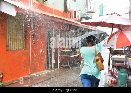 Giornata delle piogge a Bridgetown, Barbados Foto Stock