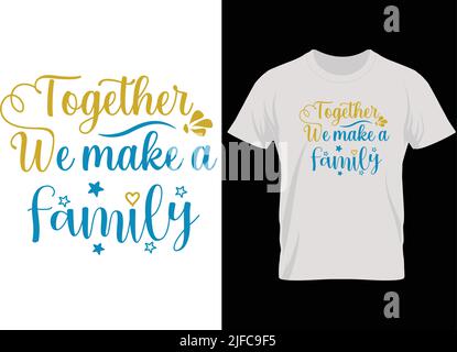 Estate famiglia tipografia vettoriale t shirt design... Illustrazione Vettoriale