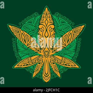 Cannabis prodotti naturali illustrazioni Joint Smoke per il tuo lavoro Logo, T-shirt mascotte merchandise, adesivi e disegni di etichette, poster, biglietti d'auguri Illustrazione Vettoriale