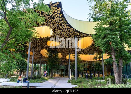 La Casa Ungherese della Musica nel parco cittadino di Budapest, progettata da Sou Fujimoto Foto Stock