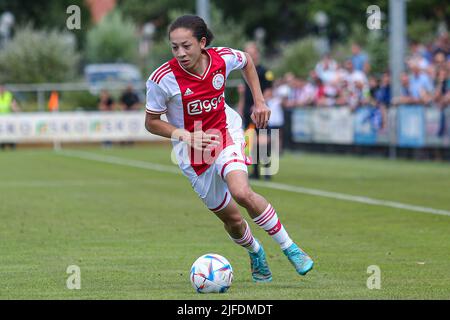 OLDENZAAL, PAESI BASSI - LUGLIO 2: Kian Fitz-Jim di Ajax durante la partita pre-stagione amichevole tra Ajax e SC Paderborn 07 allo Sportpark Vonderseijde il 2 Luglio 2022 a Oldenzaal, Paesi Bassi (Foto di Pieter van der Woude/Orange Pictures) credito: Orange Pics BV/Alamy Live News credito: Orange Pics BV/Alamy Live News Foto Stock