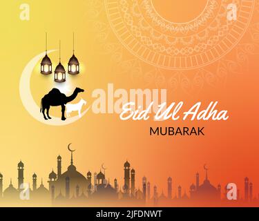 Islamic Eid Mubarak background, Festival Islamico Illustrazione Vettoriale