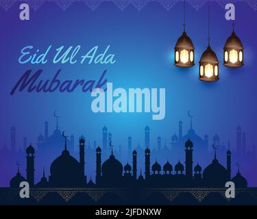 EID al Adha background | Eid saluti Illustrazione Vettoriale