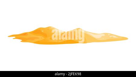 Mucchio di sabbia in cartoon, duna sabbiosa nel deserto o in spiaggia. Cumulo di materiale da costruzione. Illustrazione vettoriale Illustrazione Vettoriale