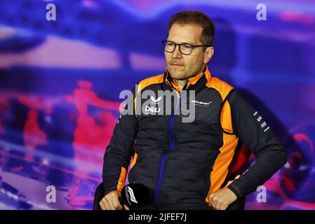 Silverstone, Regno Unito. 2nd luglio 2022. Andreas Seidl (DEU, McLaren Team F1), Gran Premio di Gran Bretagna F1 al circuito di Silverstone il 2 luglio 2022 a Silverstone, Regno Unito. (Foto di DPPI via HIGH TWO) Credit: dpa/Alamy Live News Foto Stock