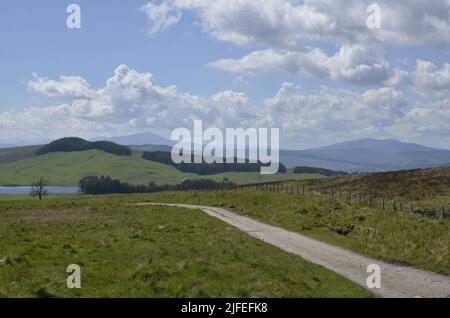 Il paesaggio a Glen Tilt vicino all'atollo di Blair nelle Highlands scozzesi Foto Stock