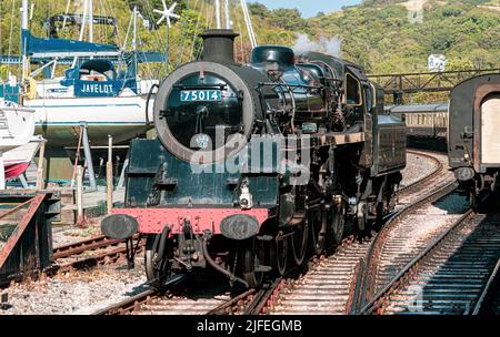 Brixham Devon UK 1st 2021 ottobre 75014 Braveheart sulla ferrovia a vapore di Dartmouth Foto Stock