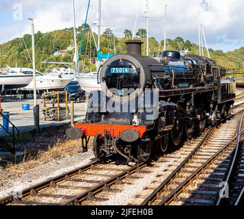 Brixham Devon UK 1st 2021 ottobre 75014 Braveheart sulla ferrovia a vapore di Dartmouth Foto Stock