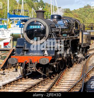 Brixham Devon UK 1st 2021 ottobre 75014 Braveheart sulla ferrovia a vapore di Dartmouth Foto Stock