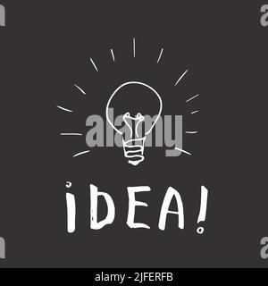 Idea e una lampadina concetto creativo. Illustrazione vettoriale. Illustrazione Vettoriale