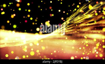 Un'illustrazione 3D di una foto astratta nera e oro Foto Stock