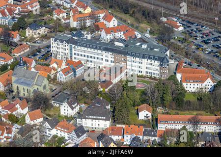 Vista aerea, Ospedale di Santa Maria, Osthofen, Soest, Soester Börde, Renania settentrionale-Vestfalia, Germania, DE, Europa, assistenza sanitaria, ospedale, eliporto, clinica Foto Stock