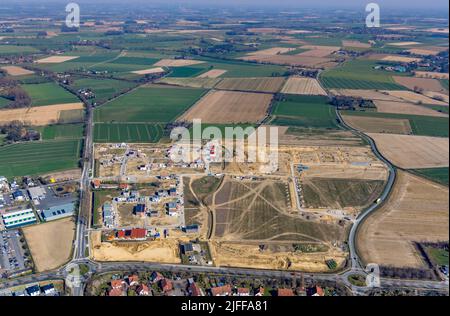 Vista aerea, zona di costruzione New Soest Nord tra Oestinghauser Landstraße e Weslarner Weg, Walburger, Soest, Soester Börde, Renania settentrionale-Westph Foto Stock