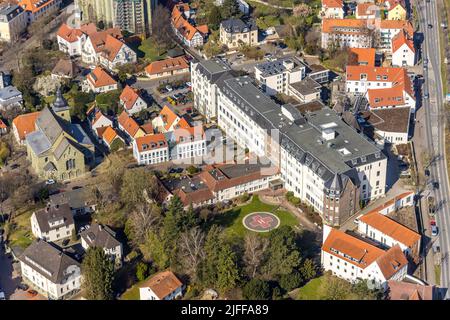 Vista aerea, Ospedale di Santa Maria, Osthofen, Soest, Soester Börde, Renania settentrionale-Vestfalia, Germania, DE, Europa, assistenza sanitaria, ospedale, eliporto, clinica Foto Stock