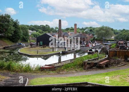 Dudley, West Midlands-regno unito Luglio 13 2019 Castle Fields barca dock 1940's concetto Foto Stock