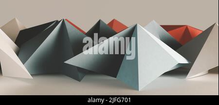 Forme geometriche in carta colorata. Astratto Foto Stock