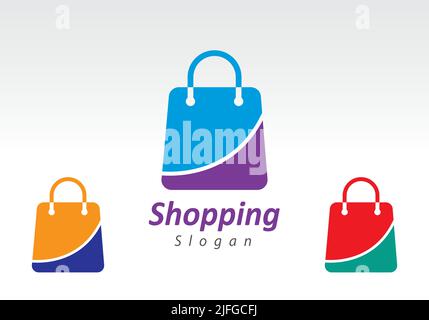 Set di borse colorate per lo shopping Illustrazione Vettoriale