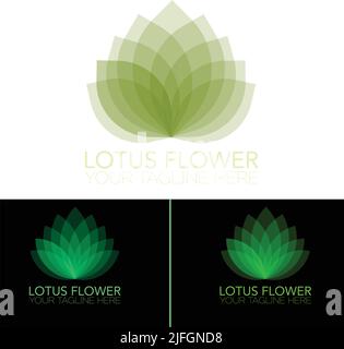 Astratto mandala fiore loto swirl logo icona vettore design. Elegante simbolo di logotipo vettoriale ornamento di alta qualità Illustrazione Vettoriale