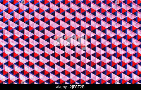 Sfondo astratto rosso, rosa e blu scuro con elementi triangolari struttura geometrica 3D. Illustrazione vettoriale Illustrazione Vettoriale