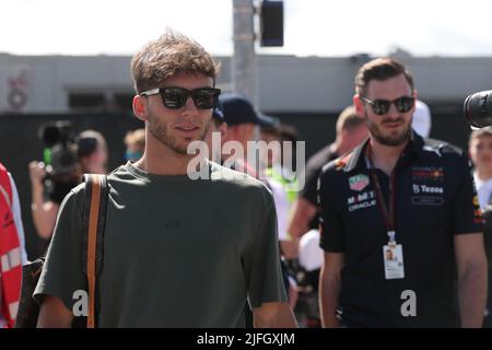 3rd luglio 2022, Silverstone Circuit, Silverstone, Northamptonshire, Inghilterra: Gran premio britannico F1, giorno di gara: Scuderia AlphaTauri, Pierre Gasly Foto Stock