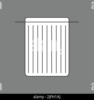 Icona del cestino bianco e nero - illustrazione vettoriale Illustrazione Vettoriale