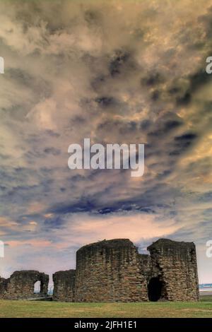 Flint Castle, Flintshire, Galles del Nord, Regno Unito Foto Stock