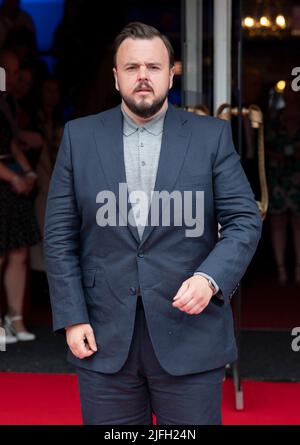 John Bradley attending the world premiere of The Railway Children Return at Keighley Picture House Cinema, Keighley, West Yorkshire. Picture date: Sunday July 3, 2022. Foto Stock