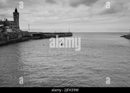 Addestramento di Rowing di Gig a Porthleven, Cornovaglia Foto Stock