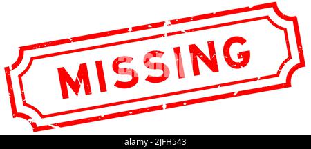 Grunge rosso manca parola sigilla gomma su sfondo bianco Illustrazione Vettoriale