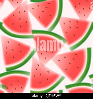 Acquerello vettoriale o effetto sfocato effetto Watermelon grafica o tessuto senza giunture Illustrazione Vettoriale