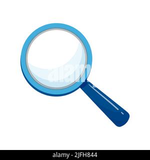 Icona lente di ingrandimento in stile piatto. Cerca il suono isolato su sfondo bianco. Illustrazione vettoriale del concetto analitico e di ricerca. Illustrazione Vettoriale