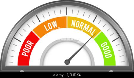Indicatore di livello. Elemento del pannello di controllo. Punteggio Illustrazione Vettoriale