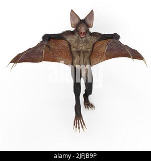 3d-illustrazione di un werebat di fantasia creepy isolato Foto Stock