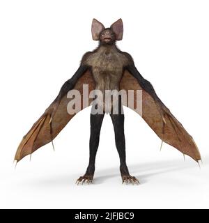 3d-illustrazione di un werebat di fantasia creepy isolato Foto Stock