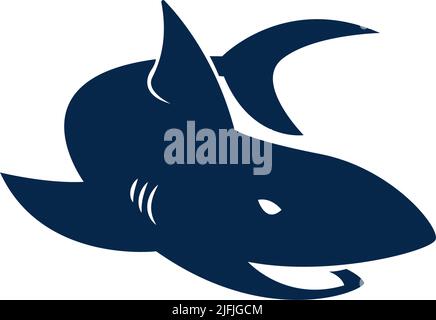 Vettore modello di illustrazione del logo dell'icona Shark Illustrazione Vettoriale