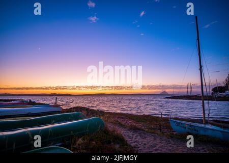 Tramonto sulla baia di Morro Foto Stock