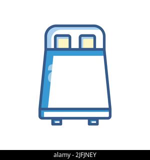 Icona letto. Icona relativa alla camera da letto. Stile icona a due toni. Design semplice modificabile Illustrazione Vettoriale