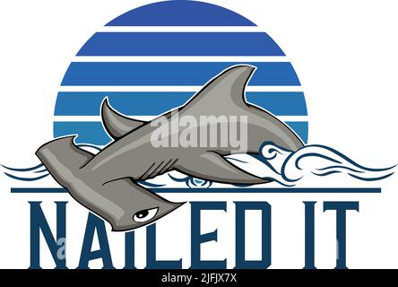 divertente cartoon martello, inchiodato Illustrazione Vettoriale