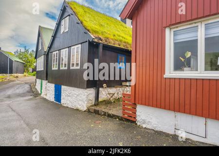 Torshavn strade nella parte vecchia della città, Isole Faroe Foto Stock