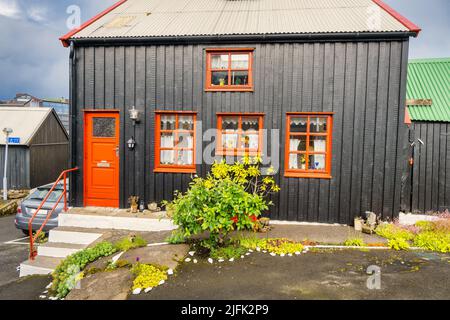 Torshavn strade nella parte vecchia della città, Isole Faroe Foto Stock