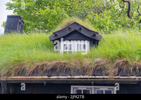 Torshavn strade nella parte vecchia della città, Isole Faroe Foto Stock