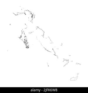 Profilo della mappa del paese vettore delle Bahamas Illustrazione Vettoriale