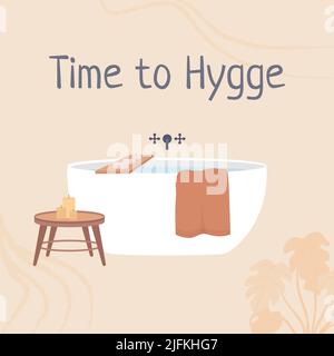 Modello di scheda Time to Hygge Illustrazione Vettoriale