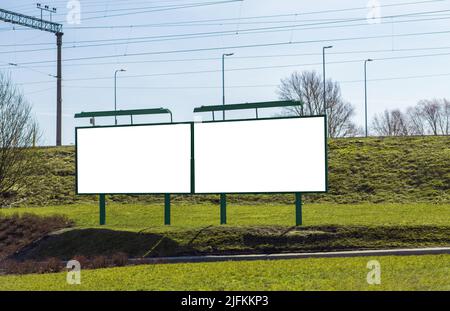 cartelloni vuoti nella città di tallinn, estonia Foto Stock