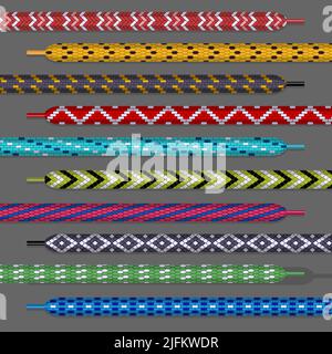 Design di scarpe. Diversi tipi di corde stivali scarpe modelli set recente collezione vettoriale Illustrazione Vettoriale