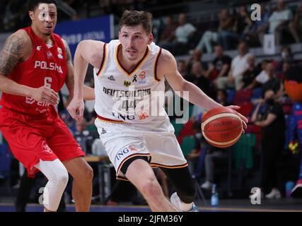 Brema, Germania. 03rd luglio, 2022. Primo : 07/03/2022 Basket: Nazionale Team Mondiali uomini Qualifiche Coppa del mondo Germania - Polonia David Kramer, GER/dpa/Alamy Live News Foto Stock